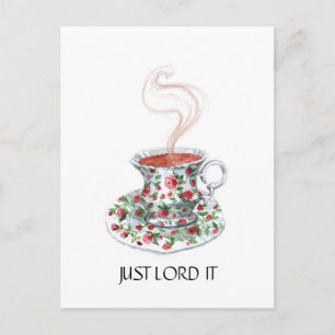 Bara härska, teas slogan, vintage tekopp rosor vykort