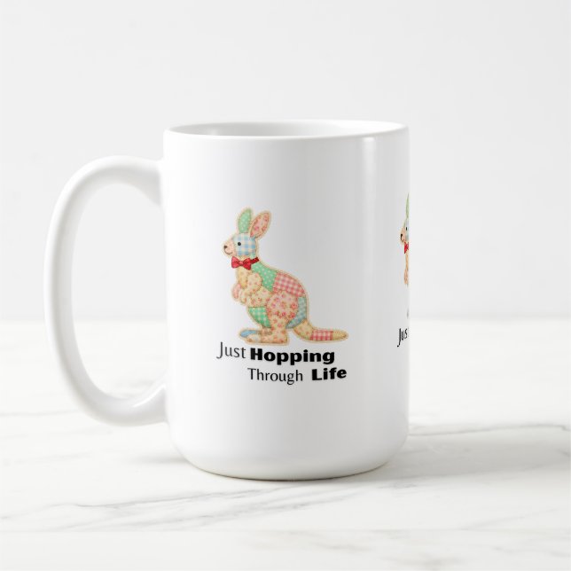 Bara Hoppar Genom Livet Känguru Design Kaffemugg (Vänster)