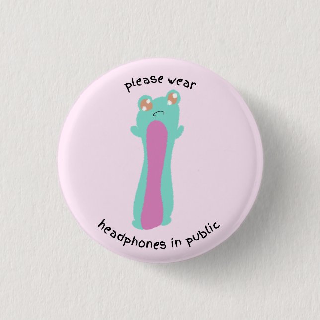 bära hörlurar hos allmänheten knapp (Framsida)