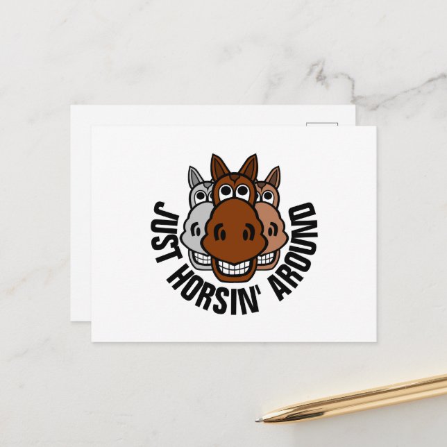 Bara Horsin-runt, Horse Vykort (Fram/Back In Situ)