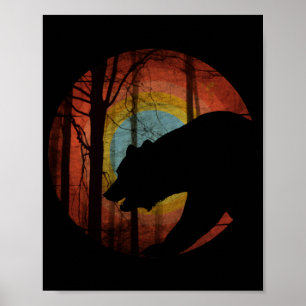 BÄRA I SKOGEN SKOGSVINTAGEN POSTER