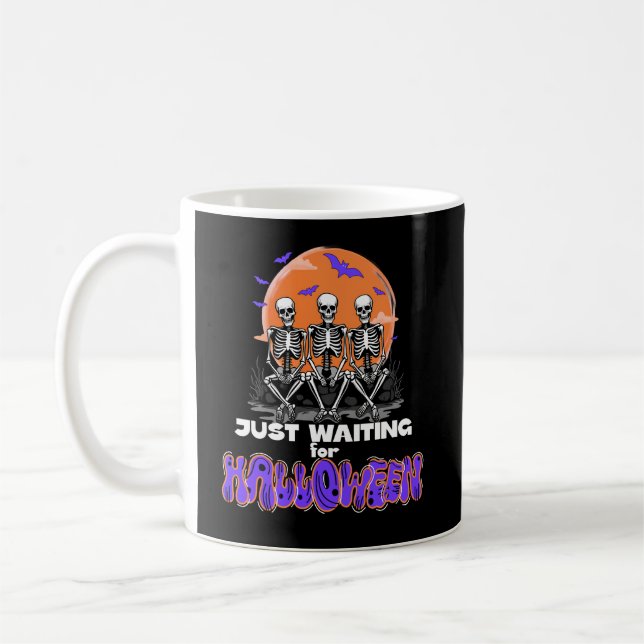 Bara i väntan på Halloween, nedräkningsbild Skelet Kaffemugg (Vänster)