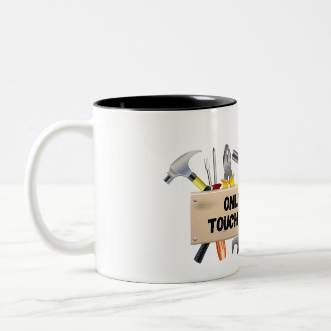 Bara idioter rör min verktyg! Två-Tonad mugg (Vänster)