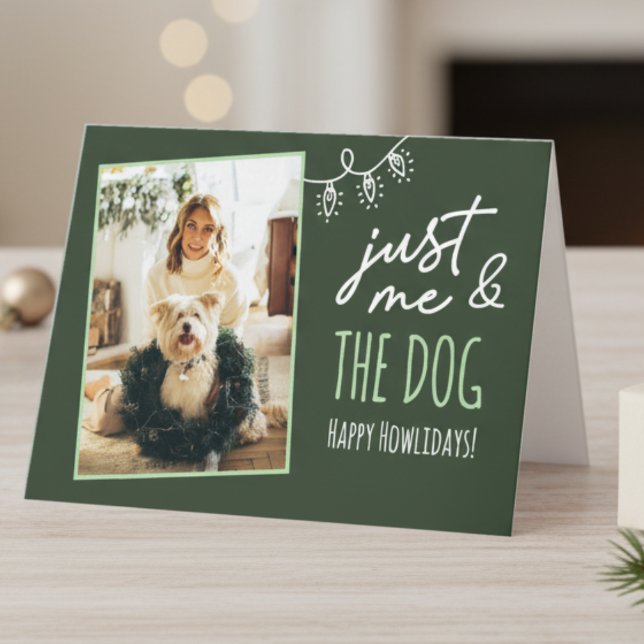 Bara jag & hunden glada Howlidays viklad kort (Skapare uppladdad)