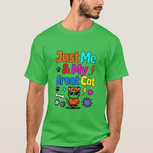 Bara jag & min fantastiska kattdesign t shirt (Framsida)