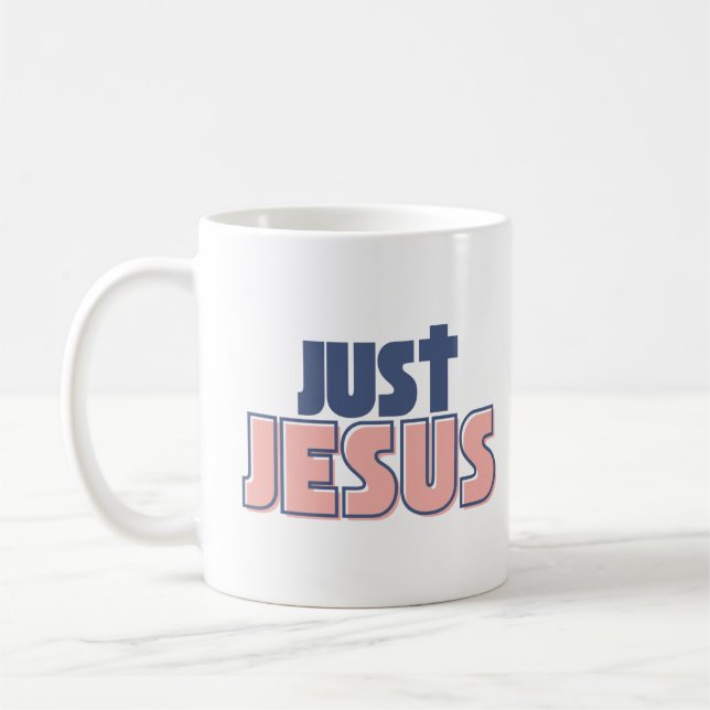 Bara Jesus Blue Rosa Christian Kaffemugg (Vänster)