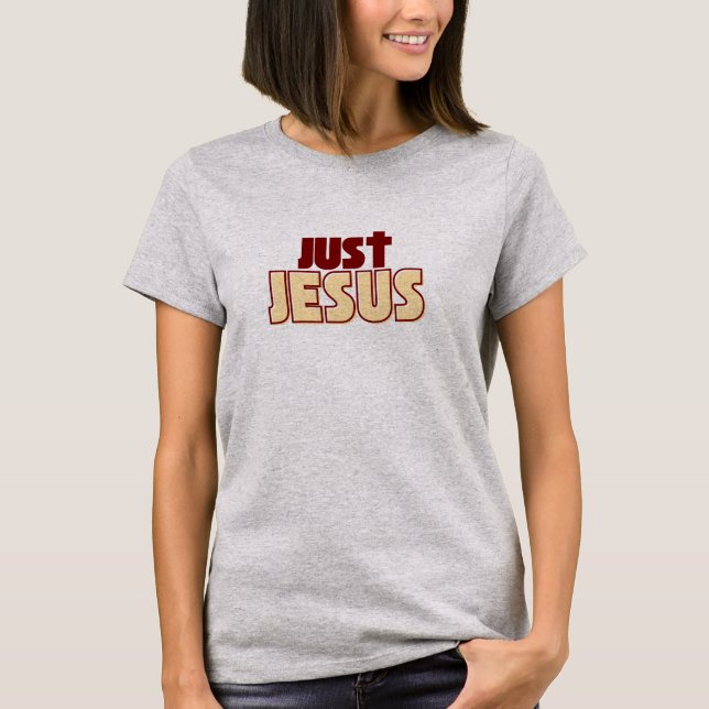 Bara Jesus Burgundy Christian T Shirt (Framsida)