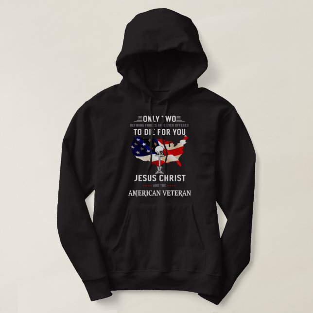 Bara Jesus Kristus och den amerikanska veteranen k Hoodie (Design framsida)