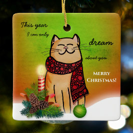 Bara jul utan att du har ätit katt julgransprydnad keramik