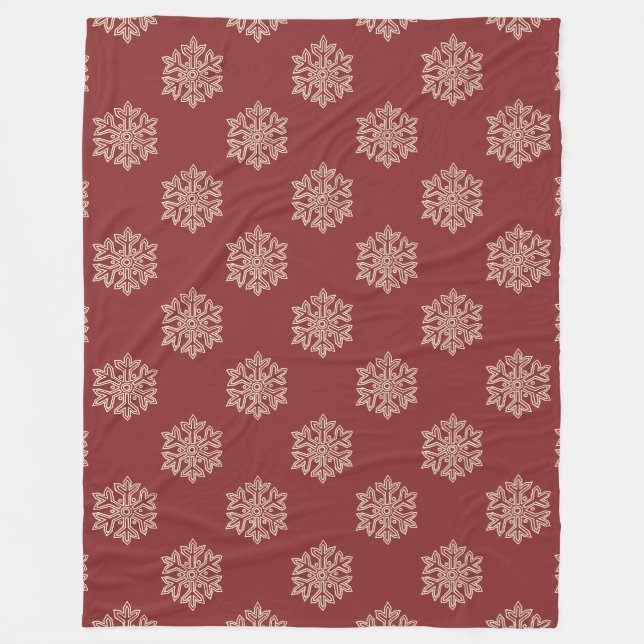 Bara juluppbörd - snöflingor fleecefilt (Framsidan)