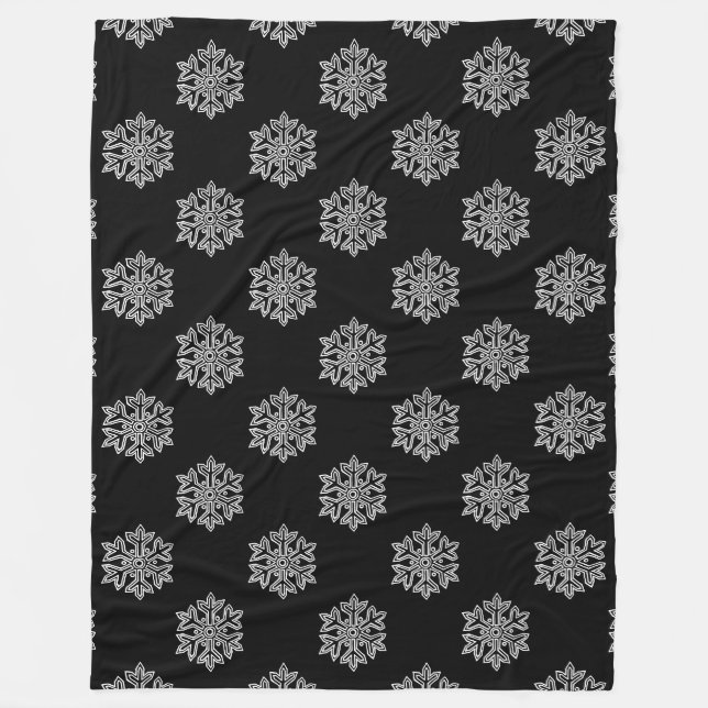 Bara juluppbörd - snöflingor fleecefilt (Framsidan)