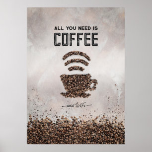Bara kaffe och WiFi Poster