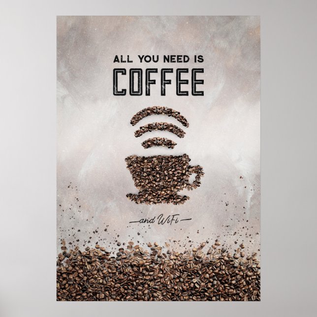 Bara kaffe och WiFi Poster (Framsidan)