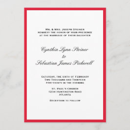 Bara kallblodig inbjudan till svart bröllop i färg