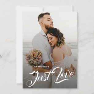 Bara kärlek Borstskrift Par Foto Elopement Meddelande