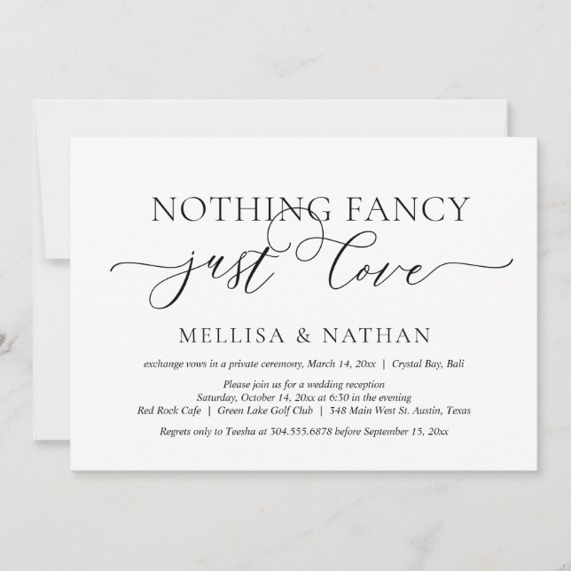 Bara kärlek, bröllopsfest för de som rymmer inbjudningar (Framsida)