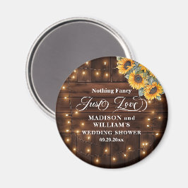 Bara kärlek Brun Trä Strängljus Bröllopsdusch Magnet
