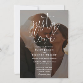 Bara kärlek elegant script foto allt i ett bröllop inbjudningar