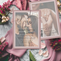 Bara kärlek Kalligrafi Roséguld & Foto Bröllop