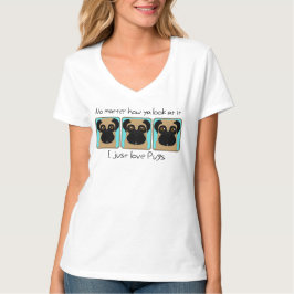 Bara Kärlek Pugs Quote Funny Pugs Teal T Shirt