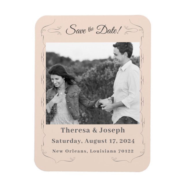 Bara katolsk bröllopsinbjudan magnet (Vertikal)