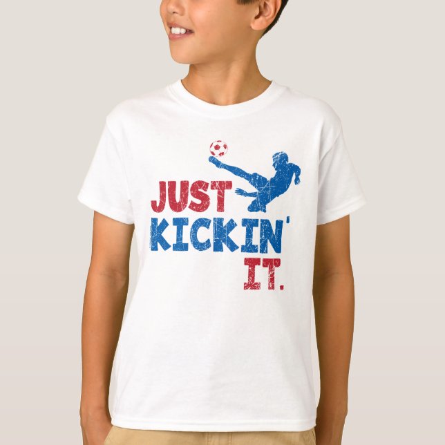 Bara Kickin it-fotboll Red & Blue - GraphicLoveSho T Shirt (Framsida)