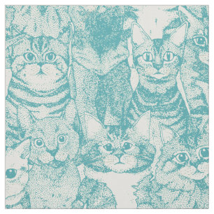 Bara kittens turkos tyg