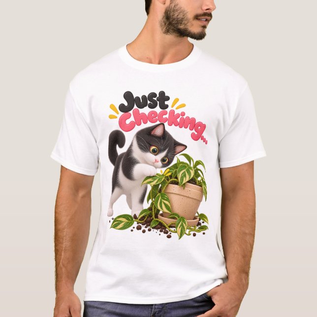 Bara koll! Rolig Smokingkatt T-Shirt (Framsida)