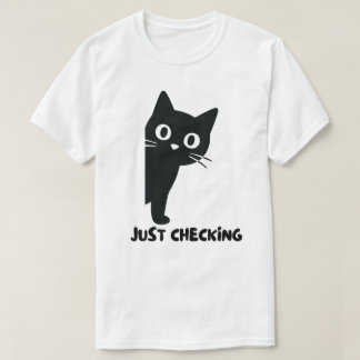 Bara Kollar Svart Katt Design T Shirt