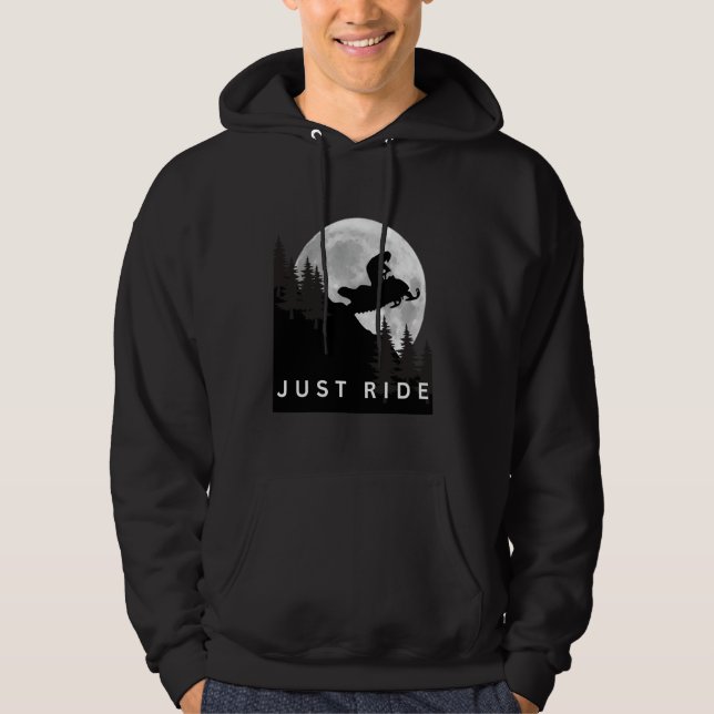 Bara Kör Snöskoter I Berg Hoodie (Framsida)