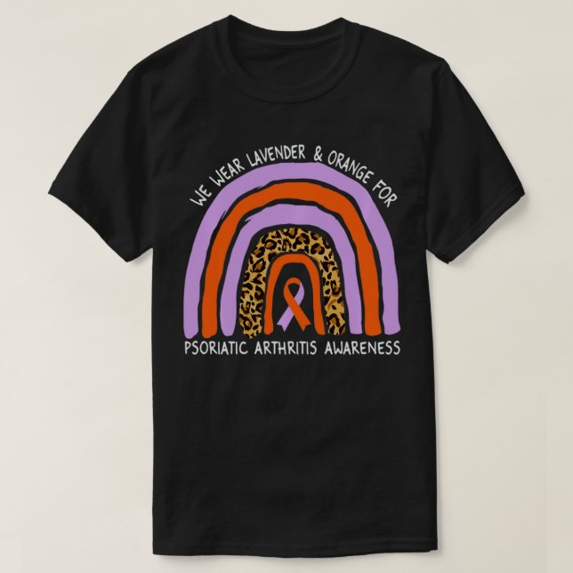 Bära Lavender&Orange Regnbåge psoriasisartrit A T Shirt (Design framsida)