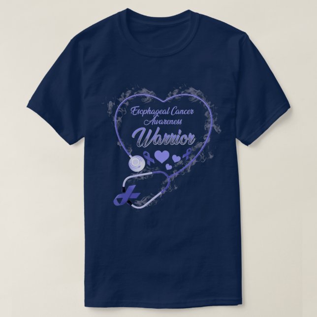 Bära Lavender Stethoscope Esophageal Cancer Awaren T Shirt (Design framsida)