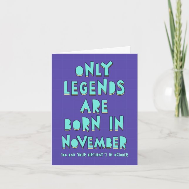 Bara legender föds i november, i oktober kort (Framsida)