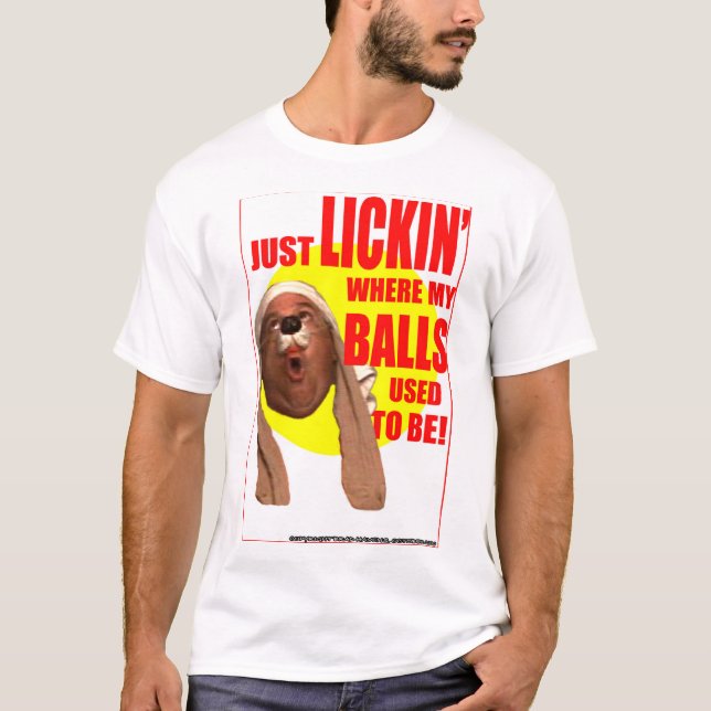 "Bara lickin"...! Vit T Shirt (Framsida)