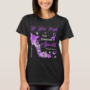 Bära Lila Butterflies Fibromyalgia Awareness T Shirt