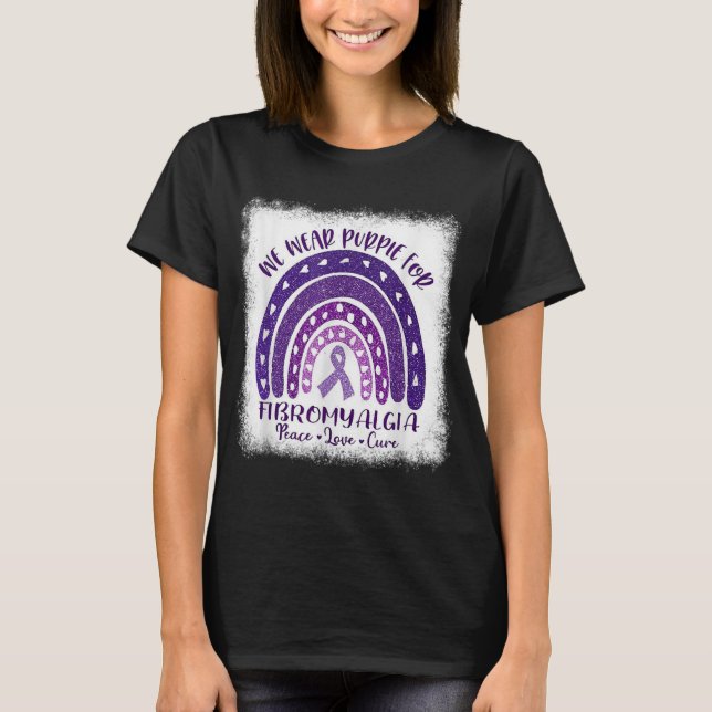 Bära Lila Fibromyalgia Awareness Gnome Fo T Shirt (Framsida)