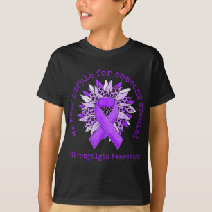 Bära Lila Fibromyalgia Awareness Solros Leopa T Shirt