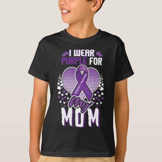 Bära Lila för Alzheimer Alzheimer-medvetenhet om M T Shirt (Framsida)
