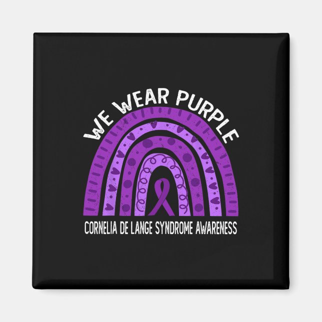 Bära Lila för Cornelia de Lange Syndrome Awarene Magnet (Framsidan)
