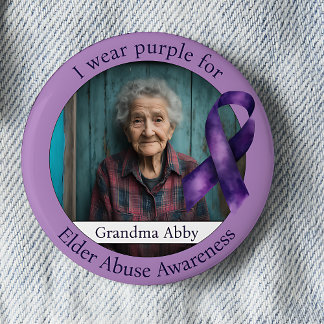 Bära Lila for Elder Abuse Awareness Photo Knapp