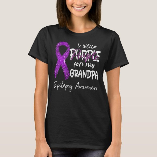 Bära Lila för farmaceutisk Lila Ribbon Epilepsi A T Shirt (Framsida)
