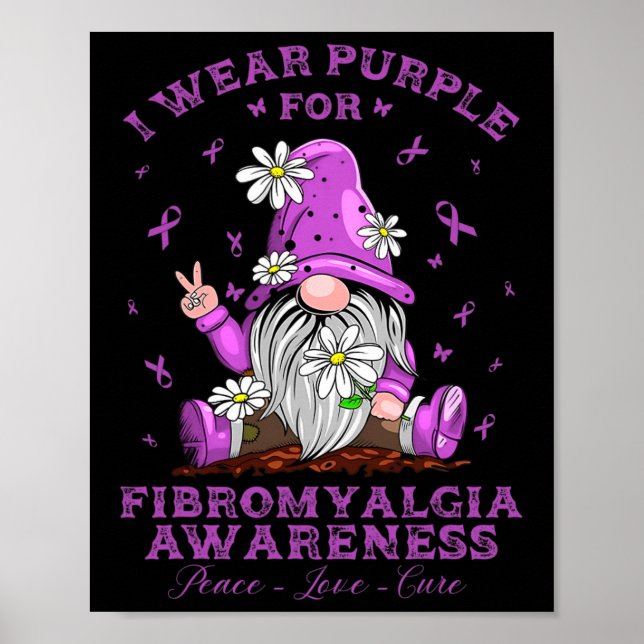 Bära Lila för fibromyalgia Awareness Day Warrior Poster (Framsidan)
