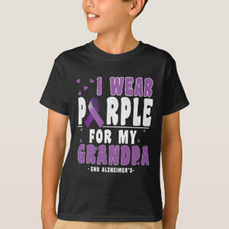 Bära Lila för Grandpa Alzheimer Alzheimer Medveten T Shirt