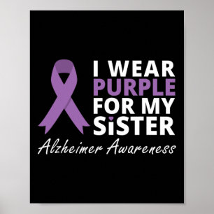 Bära Lila för min syster Ribbon Family Kärlek Poster