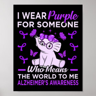 Bära Lila för någon Alzheimers medvetandegrad Poster