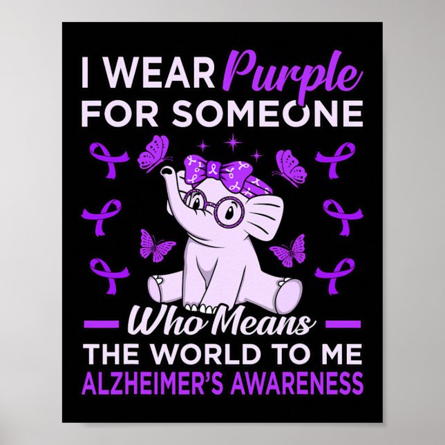 Bära Lila för någon Alzheimers medvetandegrad Poster (Framsidan)