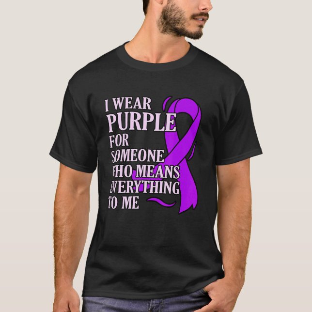 Bära Lila för någon epilepsimedvetenhet månad G T Shirt (Framsida)