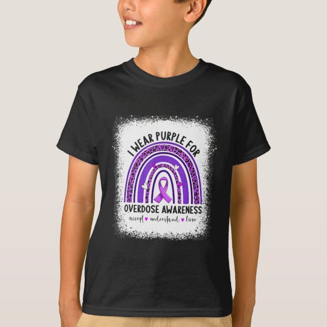Bära Lila För ökad medvetenhet om överdosering Boh T Shirt (Framsida)