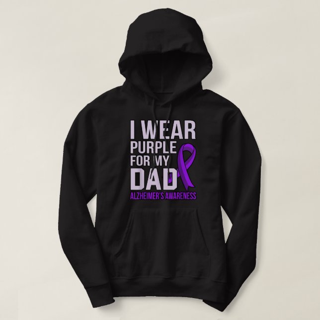 Bära Lila för Pappa Alzheimers medvetenhet Hoodie (Design framsida)