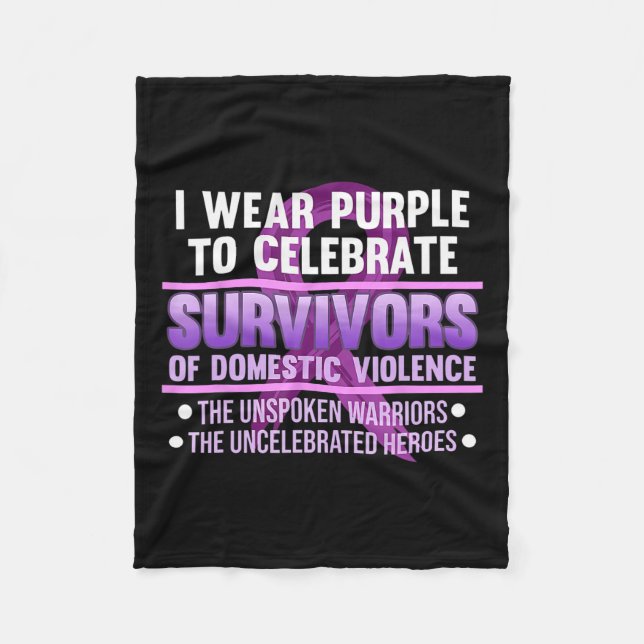 Bära Lila for Survivor Domestic Violence Awarene Fleecefilt (Framsidan)